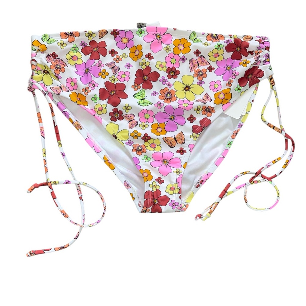 California Sunshine Floral Bikini Bottom with Side Ties